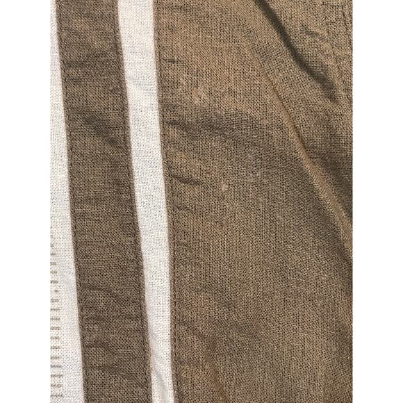 Haggar Shirt Linen Blend Mens XL  Button Up Short Sleeve Brown Coastal Beachwear - Picture 3 of 7